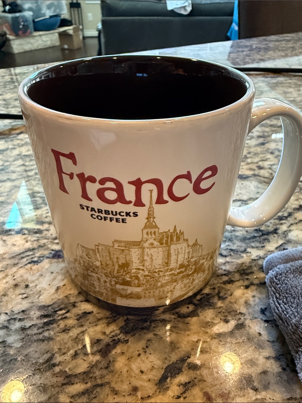 Starbucks France Ceramic Mug in Cream, Brown and Gold